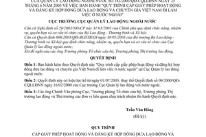 Quyết định 143/2003/QĐ-CQLLĐNN Quy trình cấp giấy phép hoạt động đăng ký hợp đồng đưa lao động chuyên gia Việt Nam đi làm việc ở nước ngoài