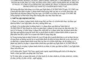 Thông tư 71/2003/TT-BNN xử phạt vi phạm hành chính trong lĩnh vực bảo vệ và kiểm dịch thực vật