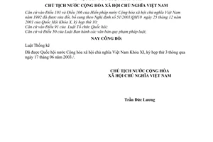 Lệnh công bố Luật Thống kê 13/2003/L-CTN