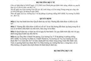 Quyết định 2446/2003/QĐ-BYT tài liệu hướng dẫn chẩn đoán điều trị sốt rét