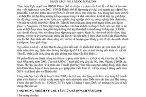 Chỉ thị 23/2003/CT-UB xây dựng kế hoạch phát triển kinh tế - xã hội dự toán ngân sách nhà nước năm 2004