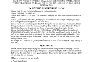 Quyết định 75/2003/QĐ-UB duyệt Quy hoạch mạng lưới cơ sở của Cảnh sát phòng cháy chữa cháy cơ động giao thông Hà Nội đến năm 2010 định hướng đến 2020