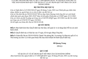 Quyết định 37/2003/QĐ-BNV Quy chế quản lý sử dụng Quỹ Hỗ trợ cải cách hành chính