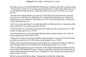 Công văn 1503 /BNV-CCVC áp dụng ngạch công chức đối với các chức danh tại các cơ sở chữa bệnh theo PLXLVPHC