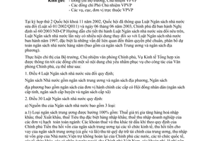 Công văn 235/Pg-KTTH nội dung chủ yếu của Luật Ngân sách nhà nước sửa đổi.