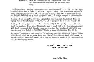 Công văn 1013/CP-ĐMDN áp dụng NĐ 41/2002/NĐ-CP