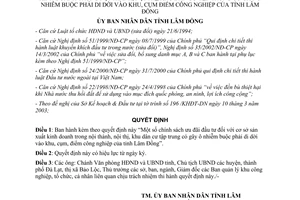 Quyết định 79/2003/QĐ-UB ưu đãi đầu tư cơ sở sản xuất kinh doanh gây ô nhiễm di dời vào khu công nghiệp Lâm Đồng