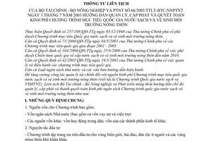 Thông tư liên tịch 66/2003/TTLT/BTC-BNNPTNT quản lý cấp phát quyết toán chương trình mục tiêu quốc gia nước sạch vệ sinh môi trường nông thôn