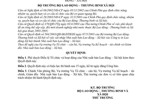 Quyết định 766/2003/QĐ-BLĐTBXH Điều lệ Tổ chức hoạt động Nhà xuất bản Lao động – Xã hội