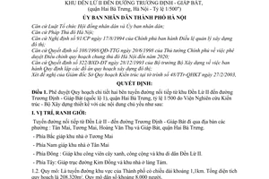 Quyết định 81/2003/QĐ-UB phê duyệt quy hoạch chi tiết hai bên tuyến đường nối tiếp từ khu Đền Lừ II đến đường Trương Định - Giáp Bát