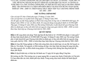 Quyết định 143/2003/QĐ-TTg duyệt kết quả Chương trình điều tra đánh giá theo dõi diễn biến tài nguyên rừng toàn quốc bổ sung Quyết định 10/2002/QĐ-TTg