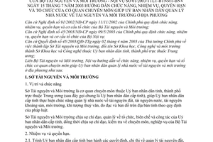 Thông tư liên tịch 01/2003/TTLT-BTNMT-BNV hướng dẫn chức năng, nhiệm vụ, quyền hạn và tổ chức của cơ quan chuyên môn tài nguyên và môi trường