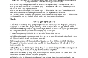 Thông tư 43/2003/TT-BVHTT thi hành Pháp lệnh Quảng Cáo hướng dẫn thực hiện Nghị định 24/2003/NĐ-CP