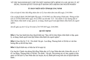 Quyết định 2316/2003/QĐ-UB thanh quyết toán Quỹ khám chữa bệnh cho người nghèo Quảng Ninh