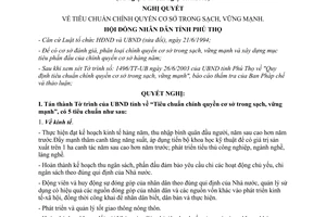 Nghị quyết 57/2003/NQ-HĐND tiêu chuẩn chính quyền cơ sở trong sạch vững mạnh Phú Thọ