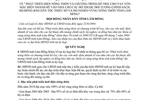 Nghị quyết 42/2003/NQ-HĐND phát triển điện nông thôn hỗ trợ cho vay vốn mắc điện Lâm Đồng