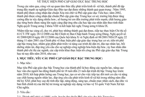 Chỉ thị 17/2003/CT-UB thực hiện phổ cập giáo dục bậc Trung học