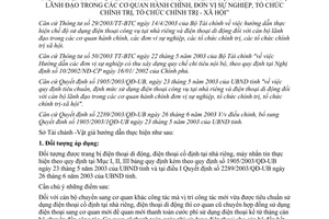 Hướng dẫn 13/HD-TCVG định mức thanh toán cước phí sử dụng điện thoại công vụ