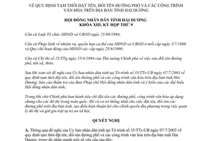 Nghị quyết 13/2003/NQ-HĐ13 Quy định tạm thời đặt đổi tên đường phố