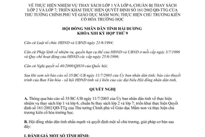 Nghị quyết 10/2003/NQ-HĐ13 thay sách lớp 1 lớp 6 và kiên cố hóa trường học Hải Dương