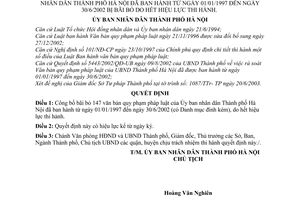 Quyết định 87/2003/QĐ-UB công bố Danh mục văn bản pháp luật hết hiệu lực bị bải bỏ của UBND TP Hà Nội ban hành từ ngày 01/01/1997 đến 30/6/2002