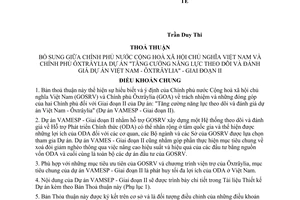 Thoả thuận dự án Tăng cường năng lực đánh giá dự án Việt Nam - Ôxtrâylia  Giai đoạn II giữa Việt Nam Ôxtrâylia