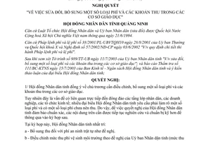Nghị quyết 119/2003/NQ-HĐ sửa đổi phí và khoản thu trong cơ sở giáo dục