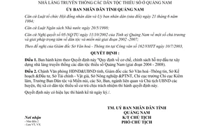 Quyết định 85/2003/QĐ-UB hỗ trợ xây dựng nhà làng truyền thống các dân tộc thiểu số Quảng Nam