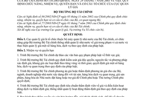 Quyết định 118/2003/QĐ-BTC chức năng, nhiệm vụ, quyền hạn cơ cấu tổ chức Cục Quản lý giá