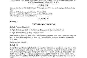 Nghị định 88/2003/NĐ-CP tổ chức, hoạt động quản lý Hội