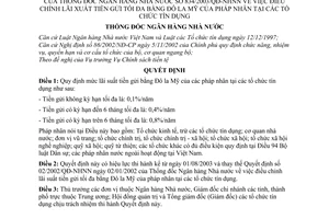 Quyết định 834/2003/QĐ-NHNN điều chỉnh lãi suất tiền gửi tối đa bằng đồng Đô la Mỹ của pháp nhân tại  tổ chức tín dụng