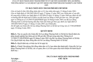 Quyết định 132/2003/QĐ-UB ủy quyền Giám đốc Sở Lao động-Thương binh và Xã hội ký Quyết định cho phép doanh nghiệp làm thêm giờ