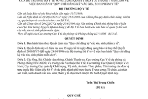 Quyết định 4012/2003/QĐ-BYT Quy chế đăng ký vắc xin, sinh phẩm y tế