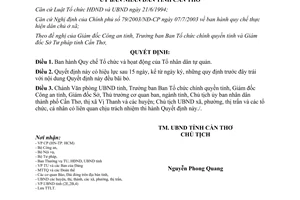 Quyết định 54/2003/QĐ-UB tổ chức hoạt động Tổ nhân dân tự quản Cần Thơ