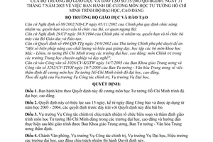 Quyết định 35/2003/QĐ-BGDĐT Đề cương môn học Tư tưởng Hồ Chí Minh trình độ đại học, cao đẳng