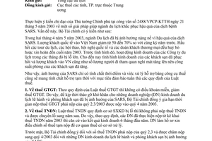 Công văn 7942TC/TCT giải pháp giúp ngành du lịch khắc phục hậu quả dịch SARS