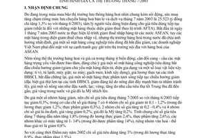 Công văn 3460TM/CSTNTN tình hình giá cả trị trường tháng 7/2003