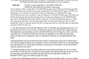 Công văn 8282/TC/TCT chứng từ thanh toán hàng hoá dịch vụ xuất khẩu