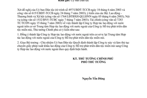 Công văn 1080/CP-ĐMDN thành lập Công ty Hợp tác lao động nước ngoài