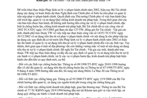 Công văn 8376 TC/CST hướng dẫn trích tiền phạt vi phạm hành chính