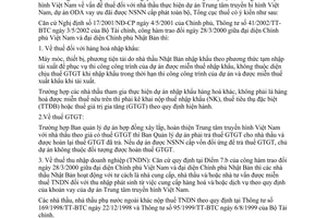 Công văn 3125 TCT/NV5 thuế nhà thầu thực hiện dự án Trung tâm truyền hình Việt Nam