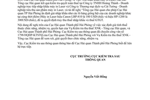 Công văn 4246/TCHQ-KTSTQ  giá nhập khẩu máy in Laser