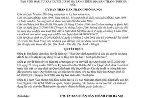 Quyết định 91/2003/QĐ-UB Quy định tạm thời đấu giá quyền sử dụng đất để tạo vốn đầu tư xây dựng cơ sở hạ tầng trên địa bàn Hà Nội