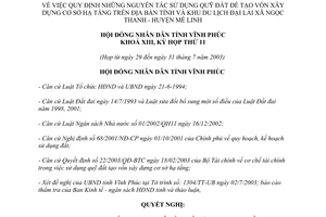 Nghị quyết 13/2003/NQ-HĐND quy định nguyên tắc sử dụng đất tỉnh Vĩnh Phúc