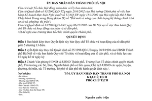 Quyết định 92/2003/QĐ-UB Quy chế Tổ chức  hoạt động tổ dân phố