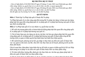 Quyết định 335/2003/QĐ-BTP lập Vụ Pháp luật quốc tế thuộc Bộ Tư pháp