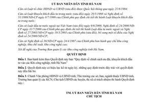 Quyết định 863/2003/QĐ-UB chính sách ưu đãi khuyến khích đầu tư khu công nghiệp Hà Nam