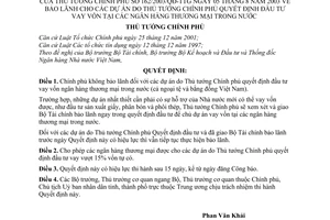 Quyết định 162/2003/QĐ-TTg bảo lãnh cho dự án do Thủ tướng Chính phủ quyết định đầu tư vay vốn tại ngân hàng thương mại trong nước
