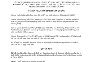 Quyết định 99/2003/QĐ-UB định mức tiền lương phụ cấp đa dạng thu nhập nông thôn Tuyên Quang