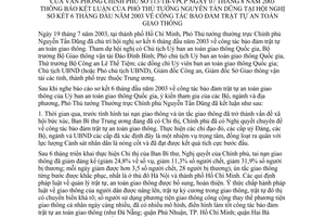 Thông báo 113/TB-VPCP kết luận Phó thủ tướng Nguyễn Tấn Dũng tại Hội nghị sơ kết 6 tháng đầu năm 2003 công tác bảo đảm trật tự an toàn giao thông